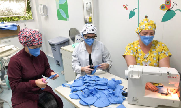 Servidoras da UBS de Nova Colina produzem máscaras e doam a pacientes