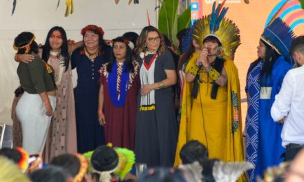 A presidente da Funai participa de evento promovido por mulheres indígenas em Sobradinho-DF